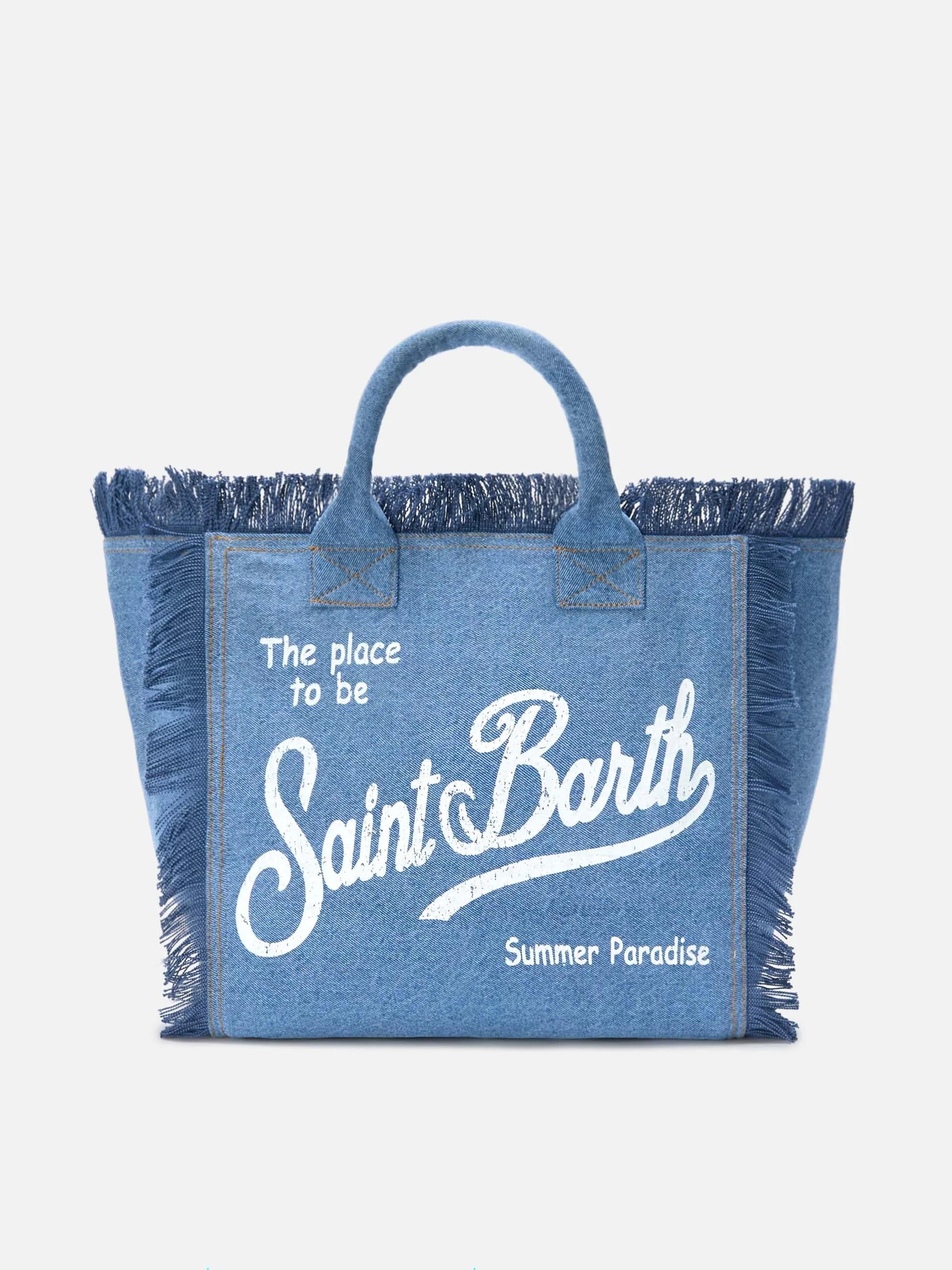 Borsa Vanity regular in denim lavaggio medio VANI001 00009L MC2 SAINT BARTH 