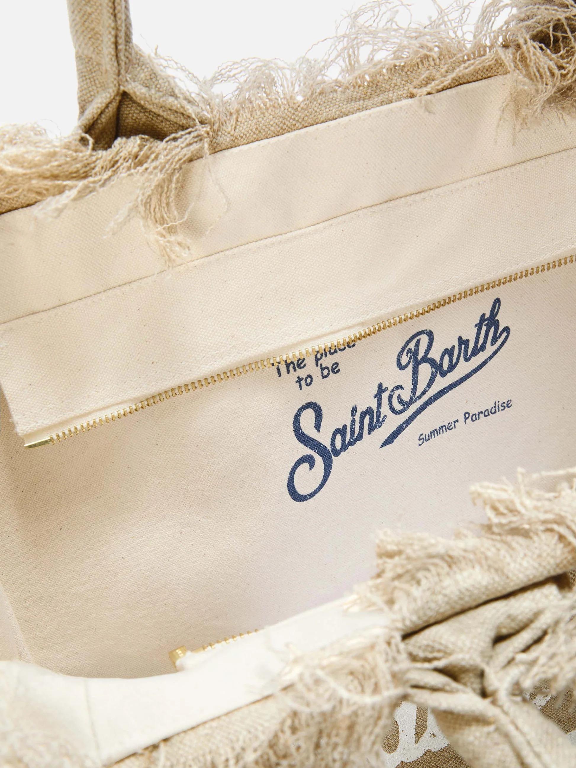 Borsa Colette in lino beige tinta unita COL0018 01139L MC2 SAINT BARTH 