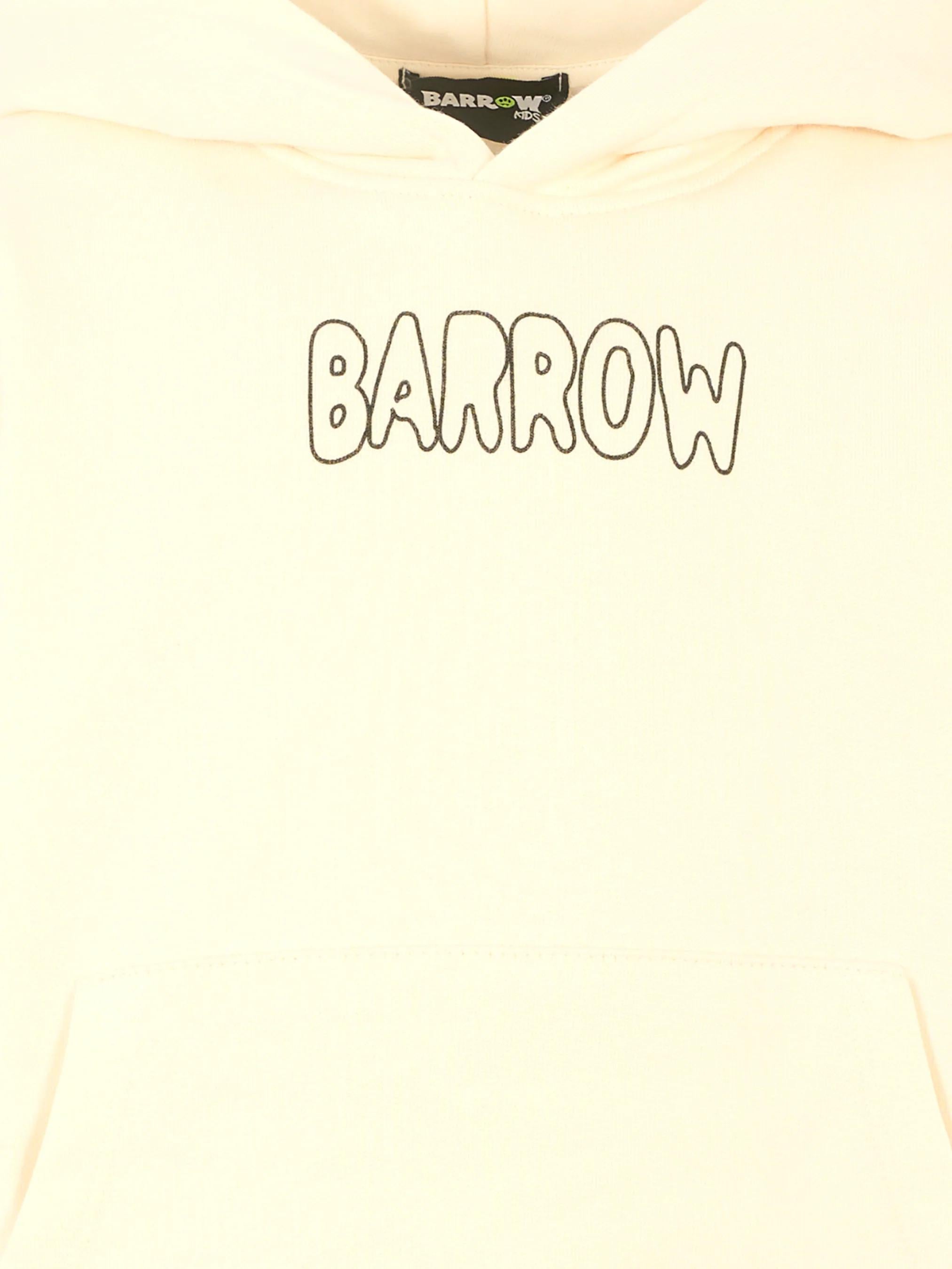 Barrow<BR/>Felpa crema per bambini con logo e stampa Bear F5BKJUHS225 013 BARROW 