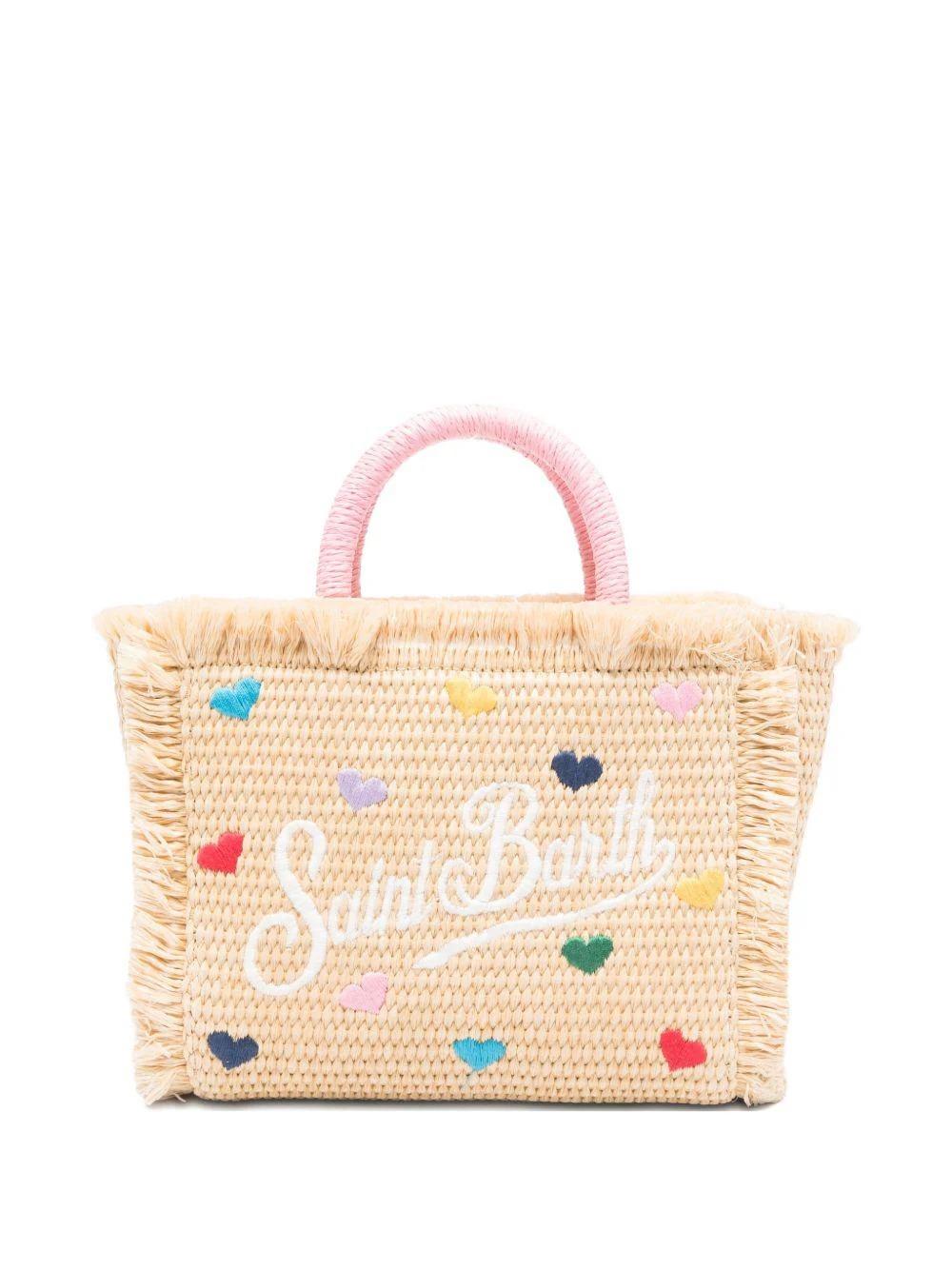 MC2 ST. BARTH  Borsa Vanity Mini MC2 Saint barth beige con motivo a cuore<BR/> VAMI009L 00344L MC2 SAINT BARTH 