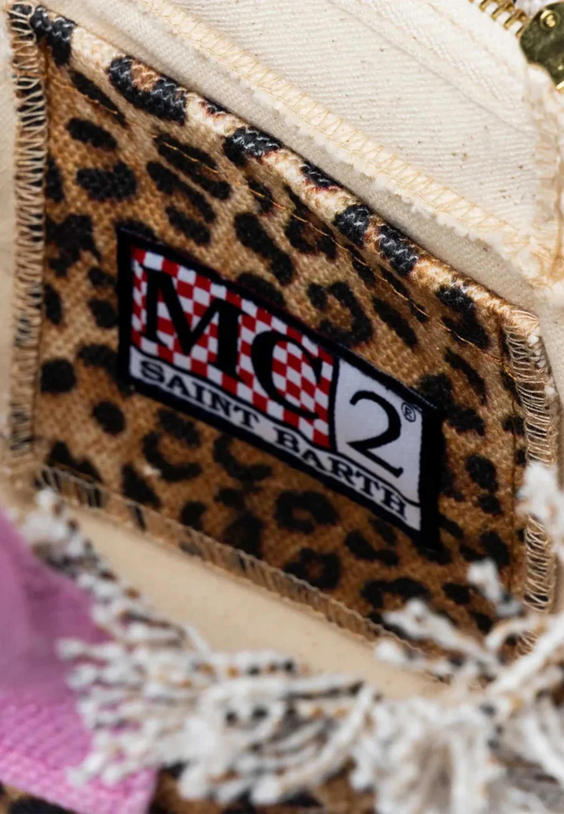 Mc2 saint barth Borsa Vanity Mini Leopardata con Logo Rosa VAMI001 02591L MC2 SAINT BARTH 