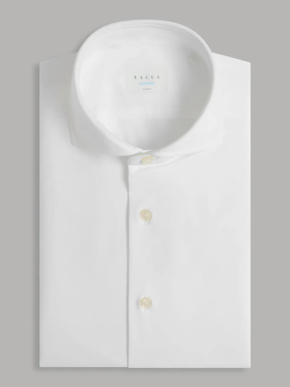 XACUS ACTIVE<BR/>Camicia Collo Francese Tinta Unita Twill Bianco 558619-11460 001 XACUS 
