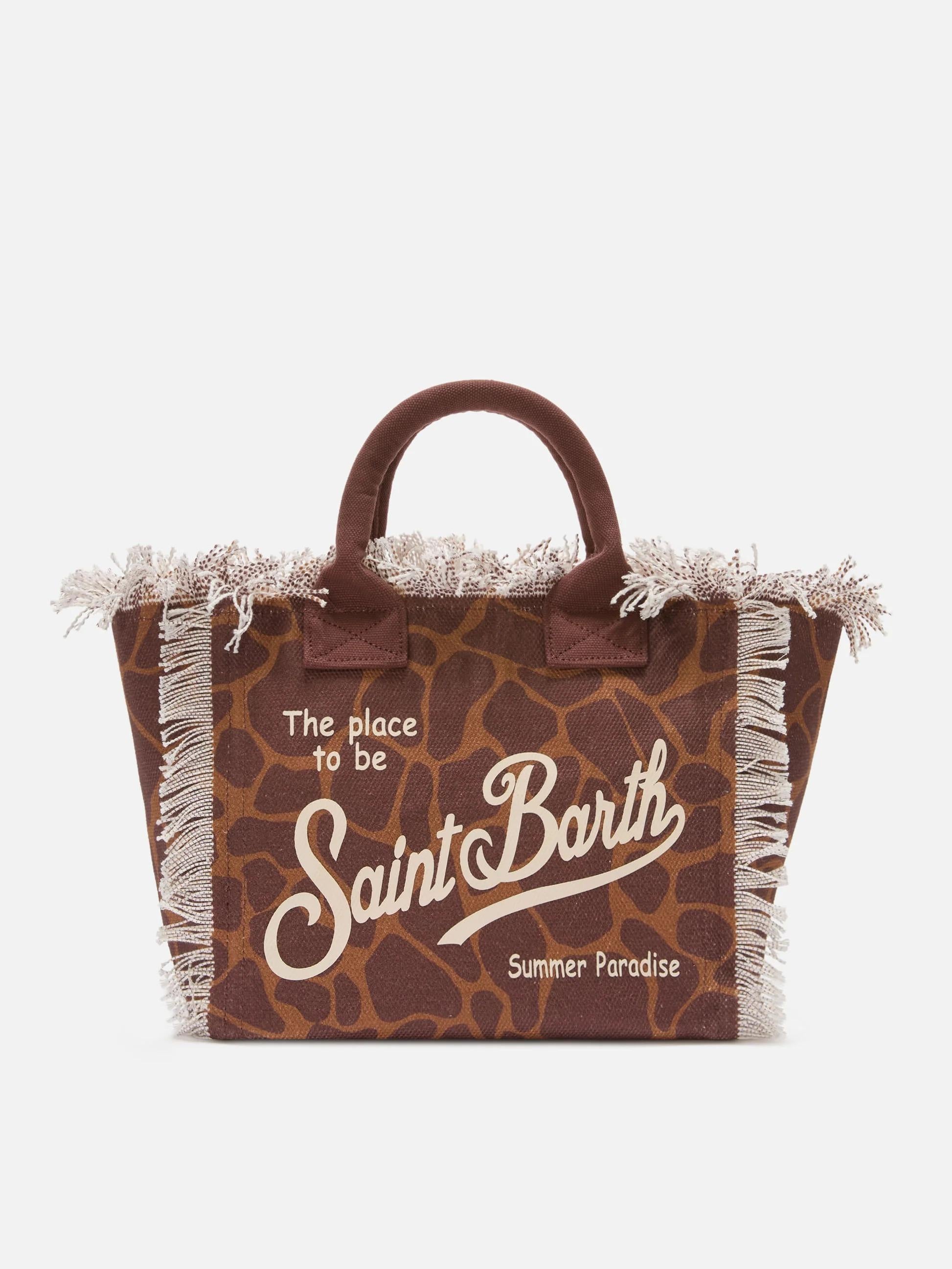 Borsa Colette in canvas con fantasia animalier COL0001 00900L MC2 SAINT BARTH 