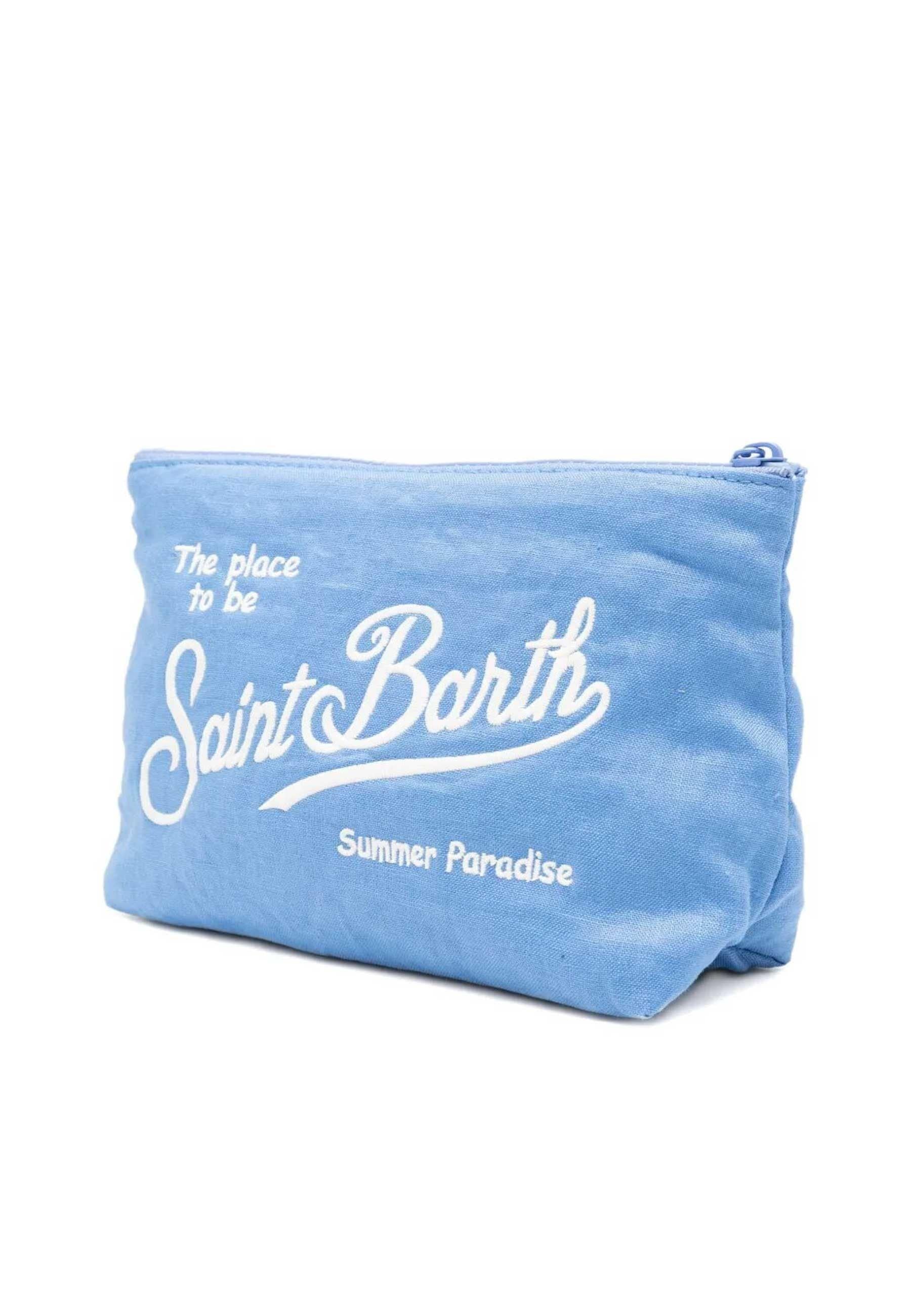 Mc2 saint barth Borsa Aline Soft linen Vintage Celeste Ricamo Beige ALI0051 00551L MC2 SAINT BARTH 