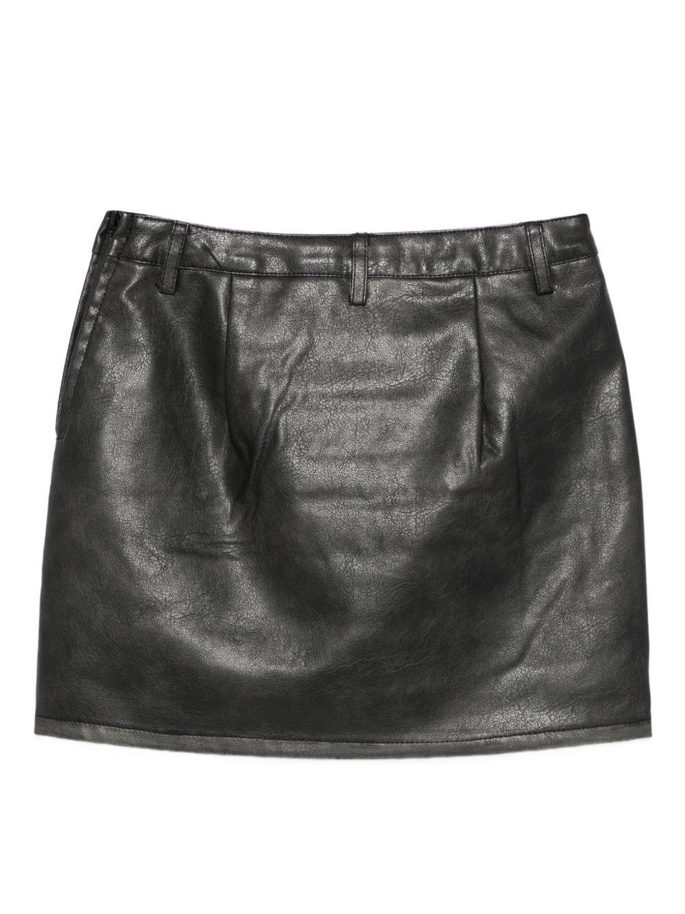 Minigonna effetto pelle con tasche nera 252GJ2081 00006 TWINSET 