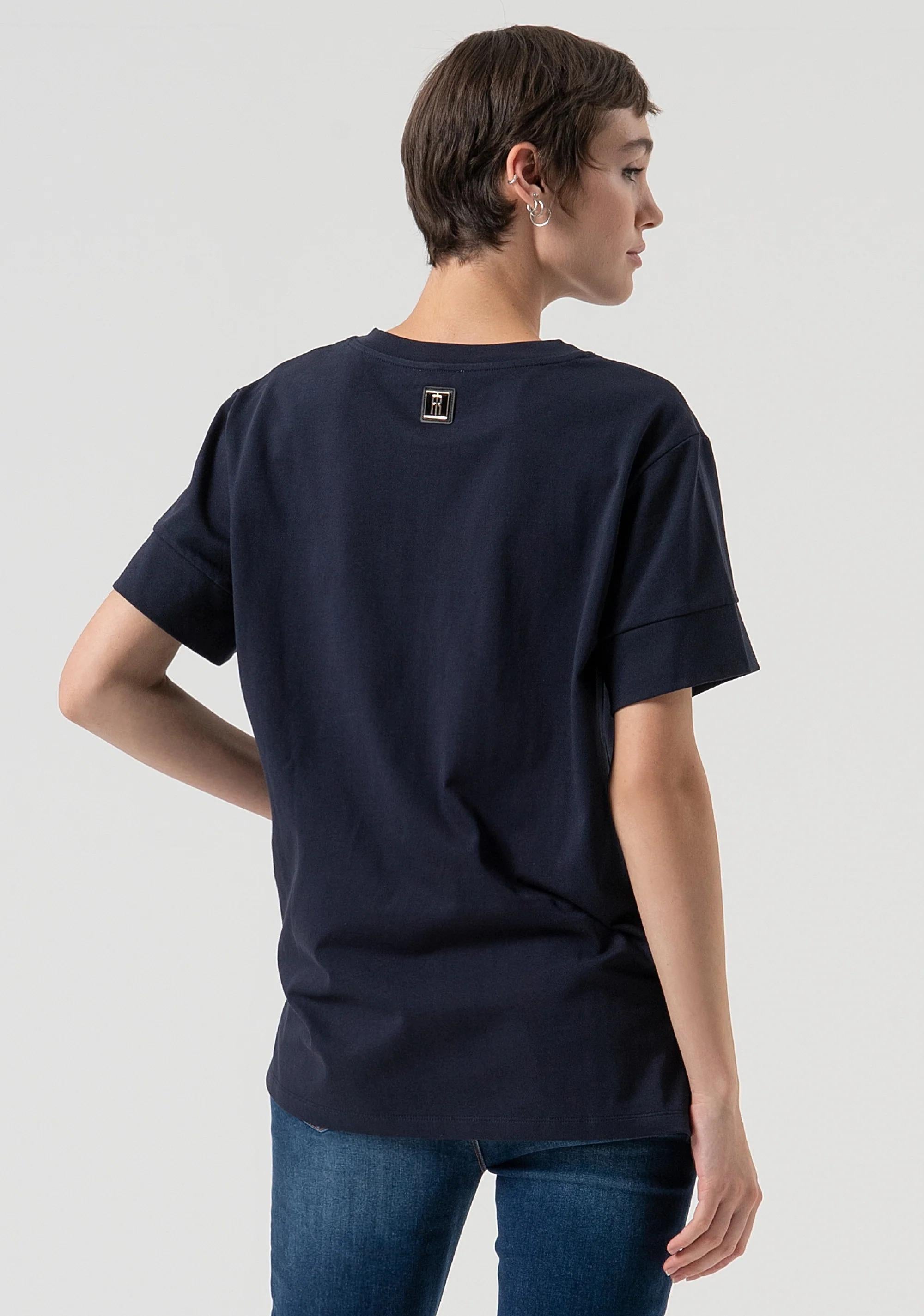 Fracomina T-shirt loose fit in cotone dark blue FP25WT3057J40101 117 FRACOMINA 