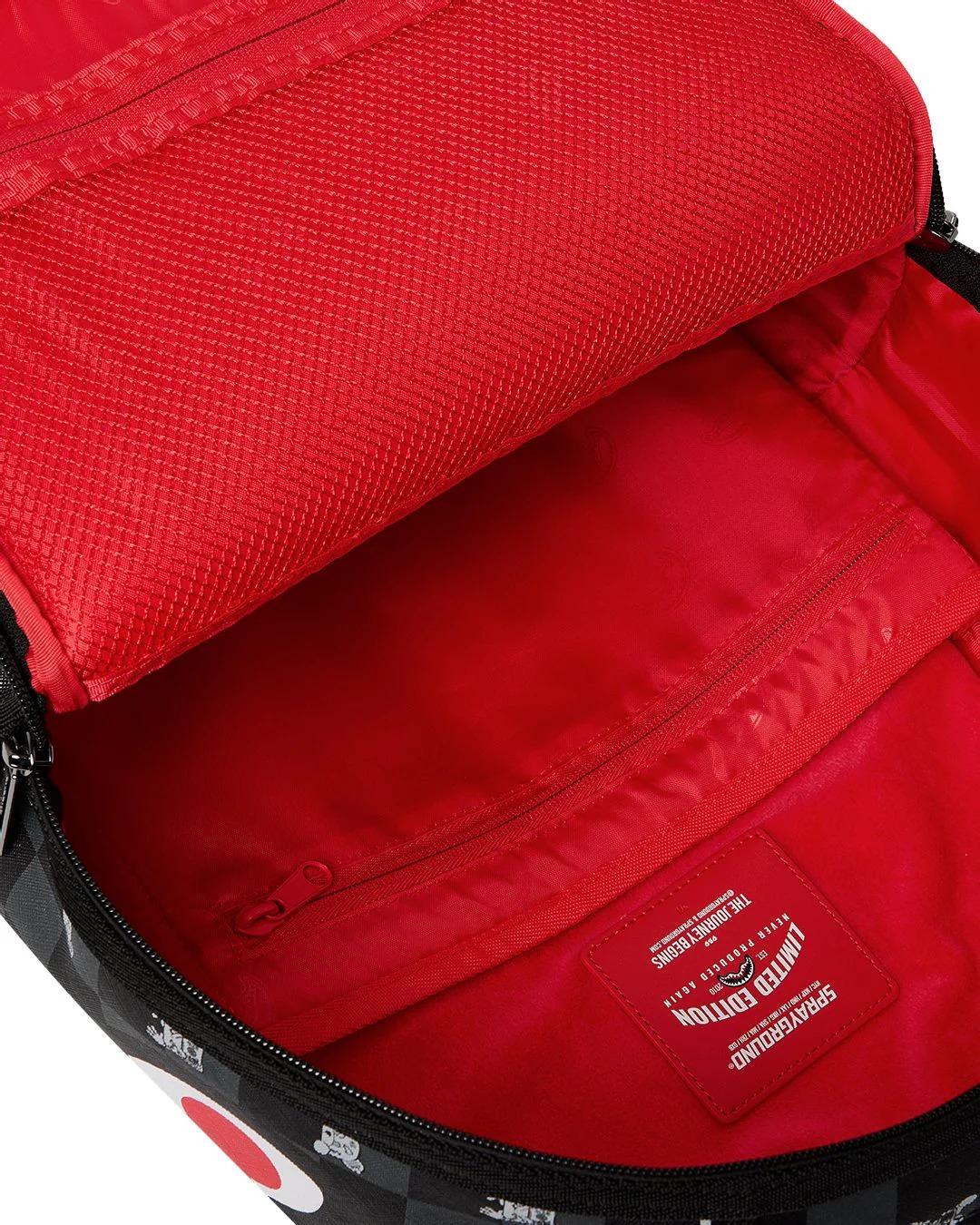 SPRAYGROUND  910B8872NSZ  GRAY PEEKING CHARACTER CHECK BACKPACK 910B8872NSZ V.UNICA SPRAYGROUND 
