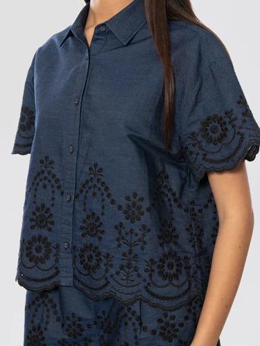 MC2 SAINT BARTH Camicia Chambray in Denim con Ricami Blu CEM0001 01309L MC2 SAINT BARTH 