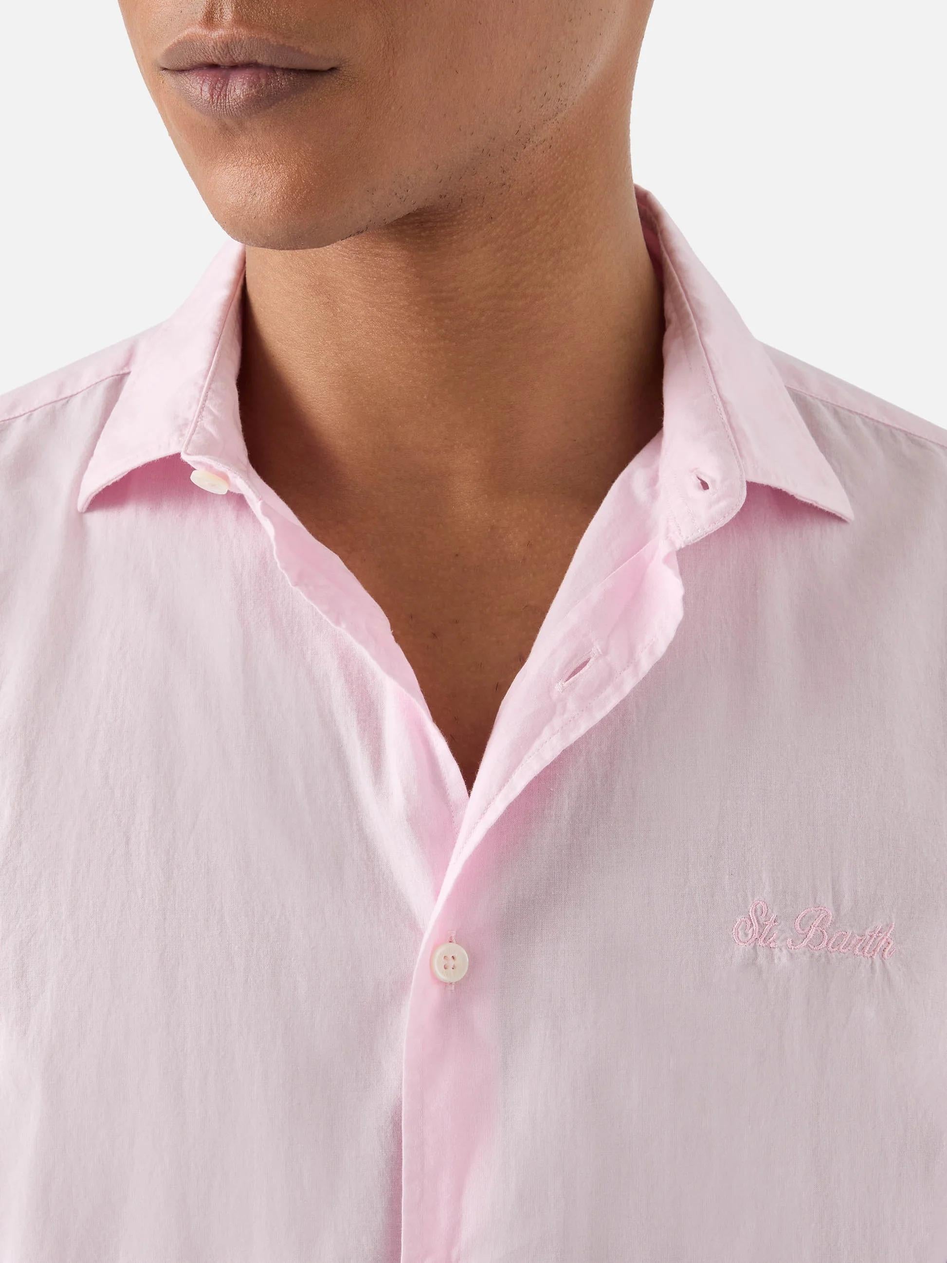 Camicia Chemise in cotone rosa tinta unita LCM0001 00135L MC2 SAINT BARTH 