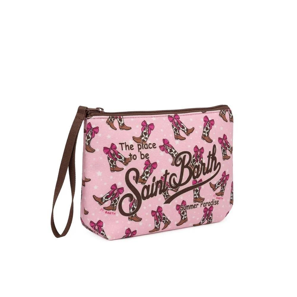 Pochette Aline MC2 Saint Barth rosa con stampa stivali cowgirl all-over ALIN001 00275L MC2 SAINT BARTH 