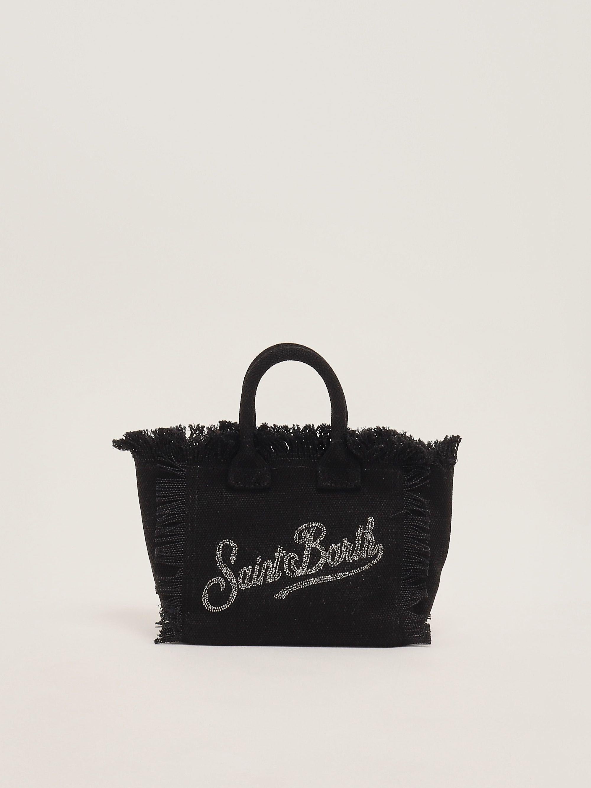 Mc2 saint barth Borsa Vanity Mini Nera con Logo Strass Argento VAMI001 02563L MC2 SAINT BARTH 
