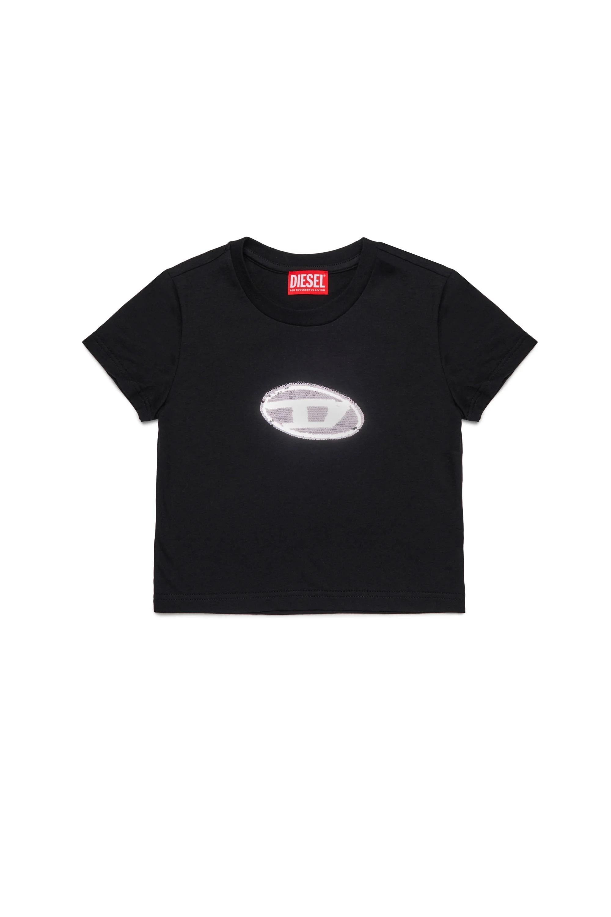 T-shirt diesel bambina tsequinsg nera J02371-KYAUN K900 DIESEL 