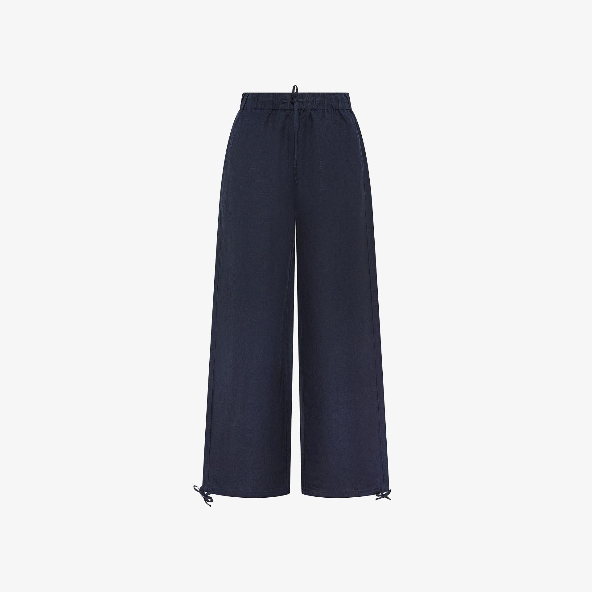 Pantaloni in misto lino blu navy S36242 07 SUN 68 