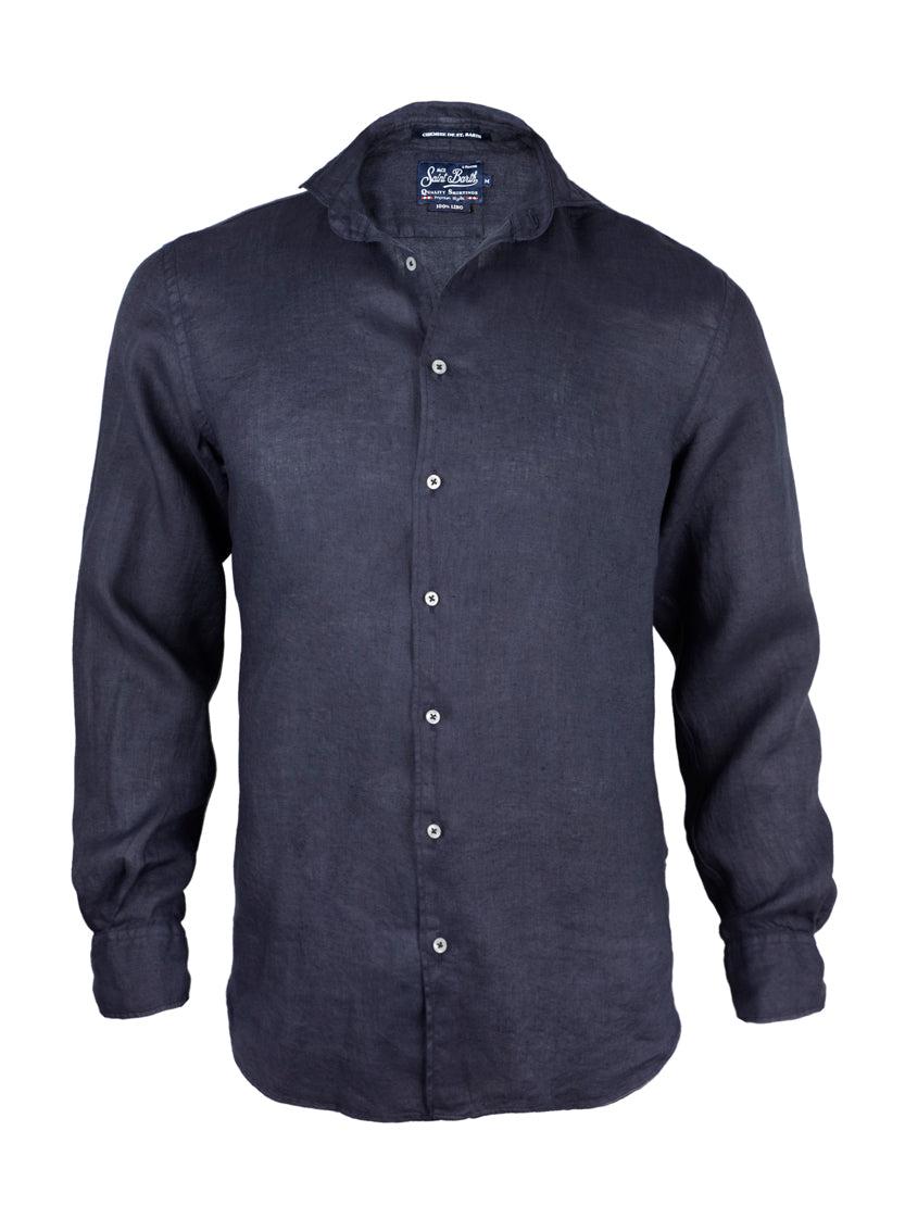 Camicia Pamplona In Lino Blu Navy PAMP001 03145H MC2 SAINT BARTH 