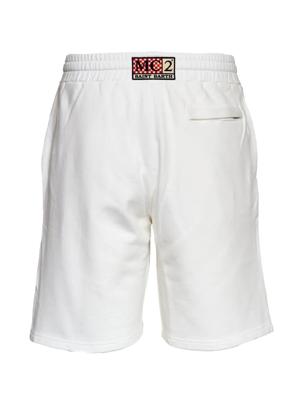 Bermuda Randle Sponge in tessuto effetto spugna bianco tinta unita RANL003 01163L MC2 SAINT BARTH 