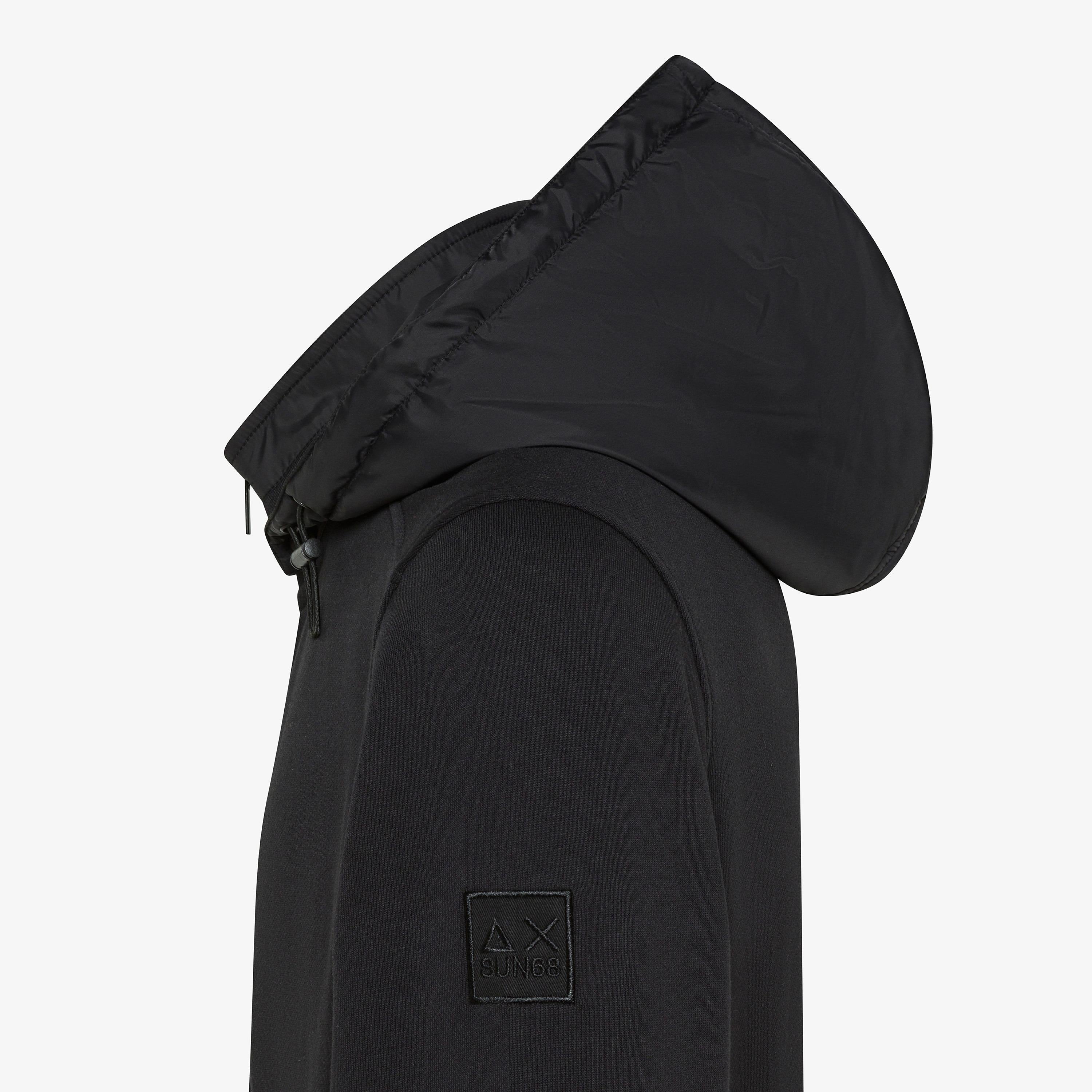 Giacca in felpa di cotone e nylon nero F45115 11 SUN 68 