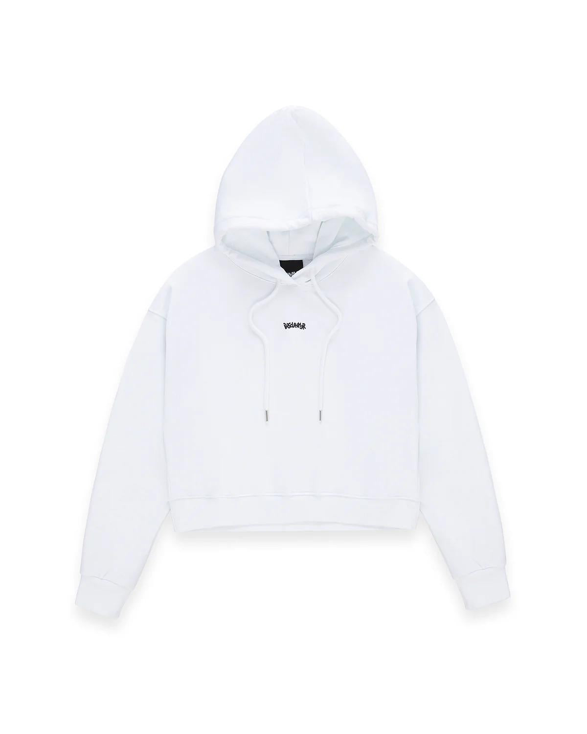 Felpa crop Disclaimer con cappuccio stampa animalier 26EDS55550 BIANCO-ST.ANIMALIER DISCLAIMER 