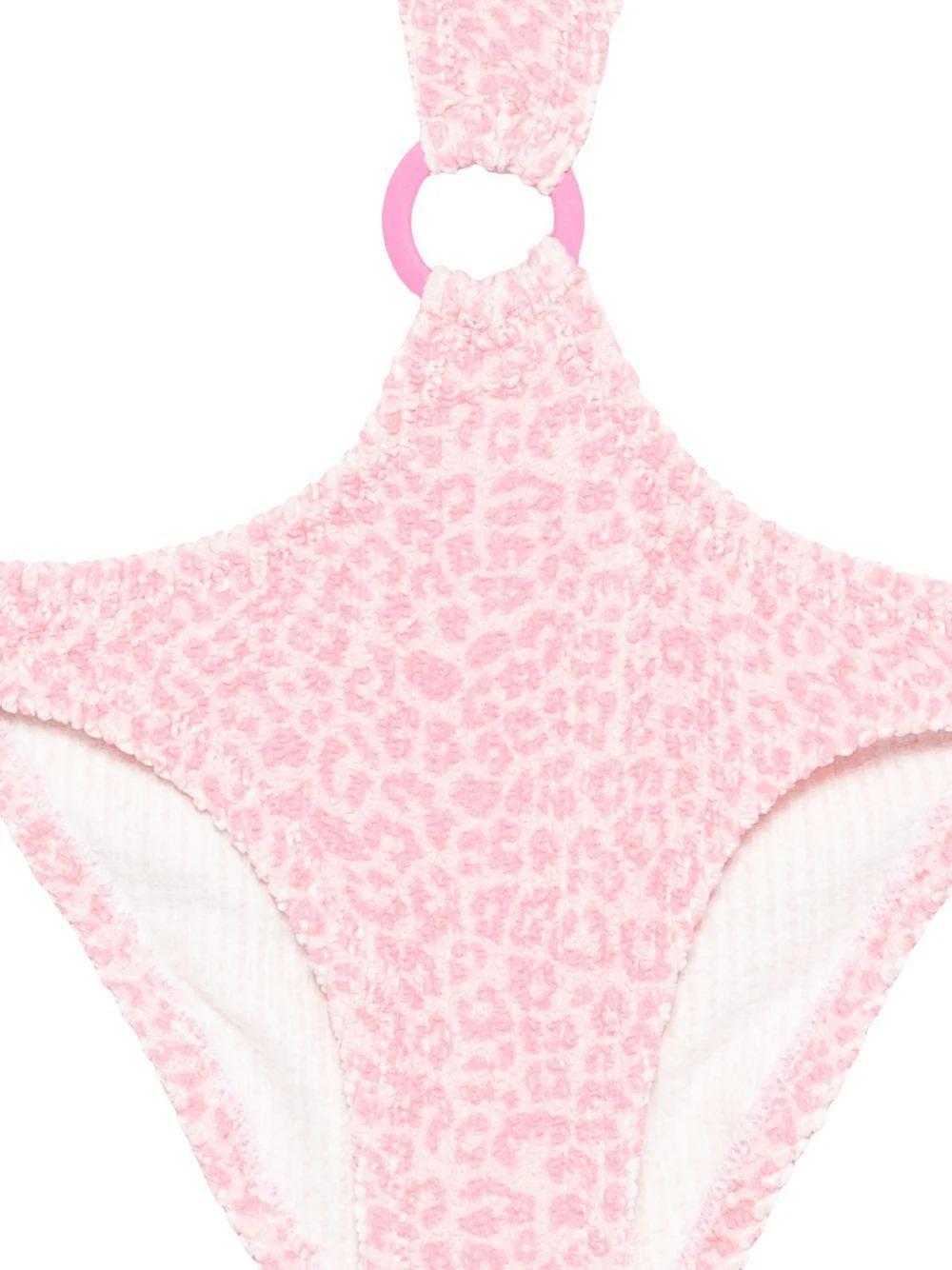 Costume intero per bambina MC2 Saint Barth Kids rosa con stampa animalier LAU0005 03928L MC2 SAINT BARTH 