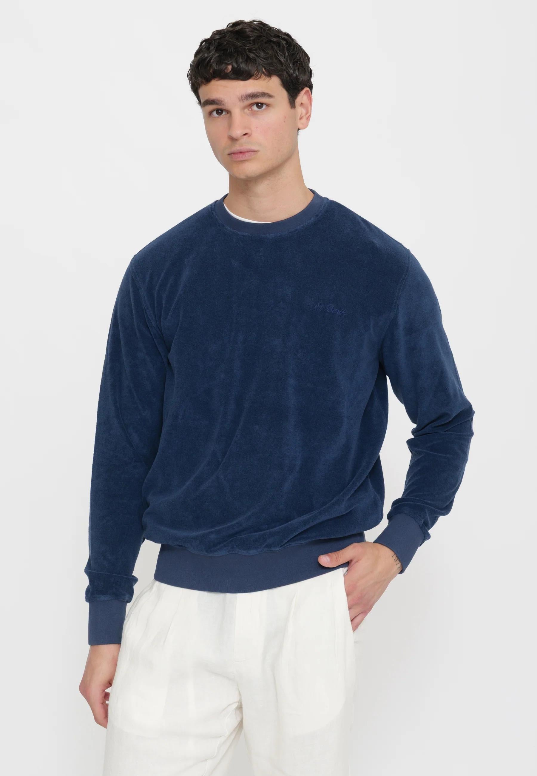 Felpa Ponza Sponge Blu MC2 SAINT BARTH PON000200145L PON0002 00145L MC2 SAINT BARTH 
