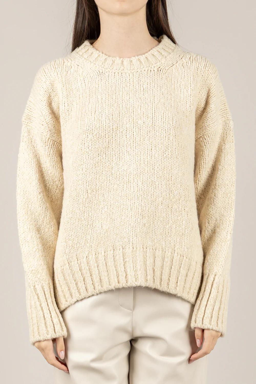 VICOLO - 33057F - MAGLIA OVER GIROCOLLO PANNA 33057F PANNA VICOLO 