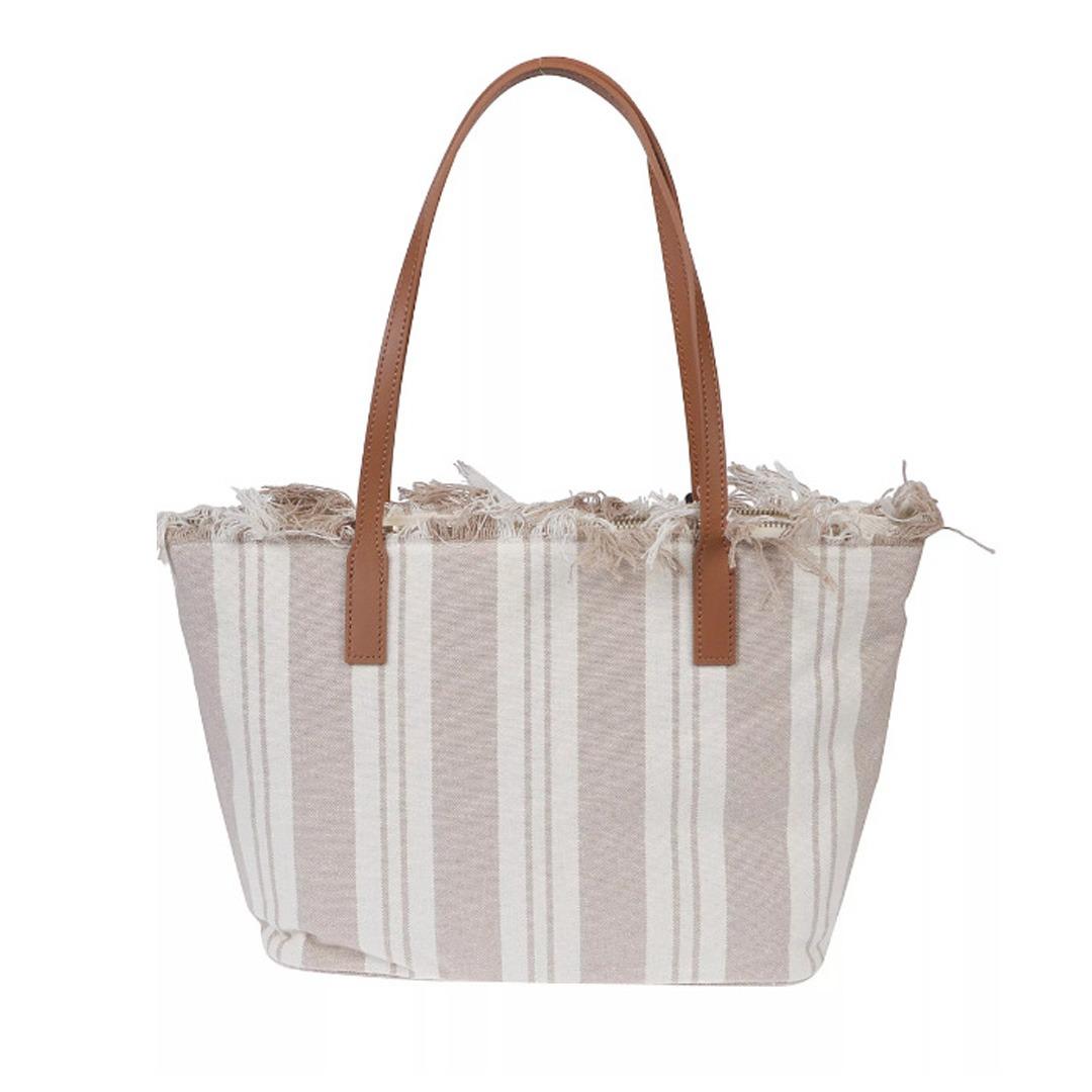 City bag mid double fringe beige CBMF001 00589L MC2 SAINT BARTH 