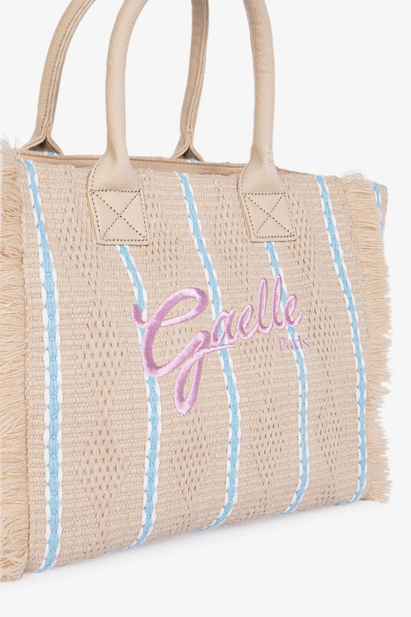 Maxi Shopper Ricamo Firma Rosa  Beige - Gaëlle Paris GAACW03186-BFL0001 BE00 GAELLE 