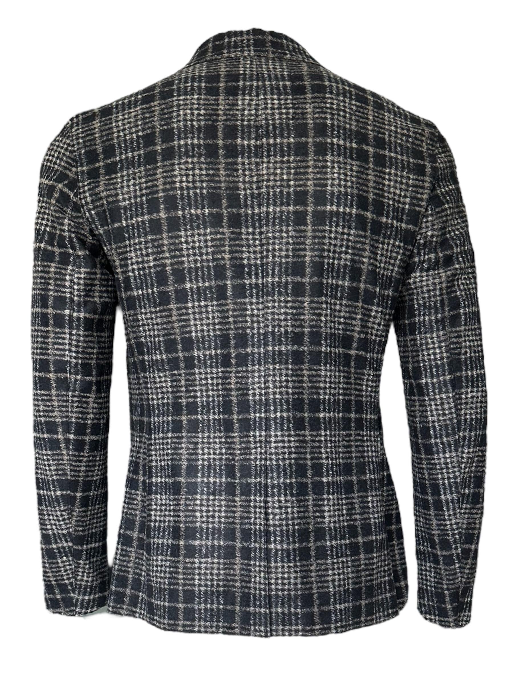 Bob giacca monopettotessuto fantasia blu e grigio HARLOW164-T164 VAR.1 BOB 