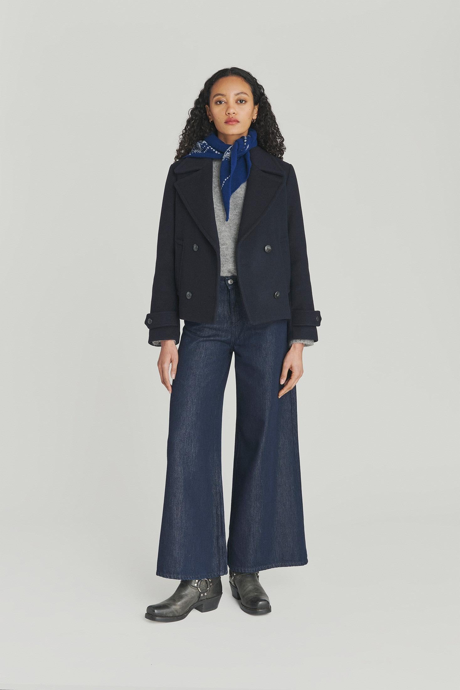 PEACOAT MELTON IN LANA BLU RND398T706XXXX BLUE NAVY ROY ROGER'S 