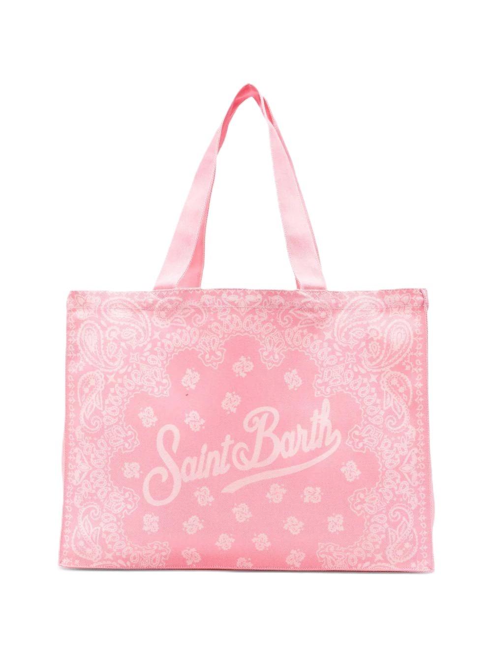 Borsa Essential in tessuto denim con stampa bandana e logo a contrasto EBAGN006 09194L MC2 SAINT BARTH 