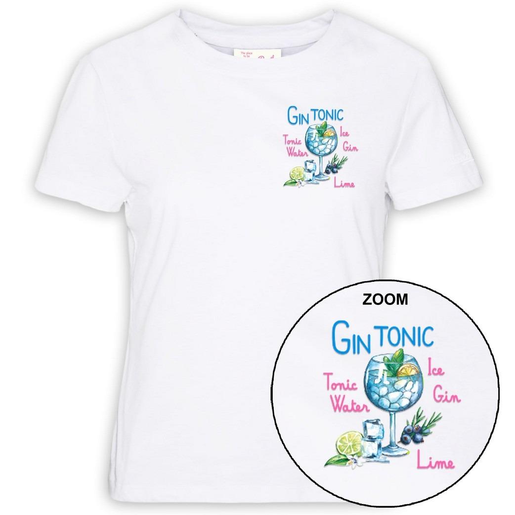 T-Shirt Donna Mc2 Saint Barth Bianca art. Emilie Gin Glass 01n Emb EMI0001 09602L MC2 SAINT BARTH 