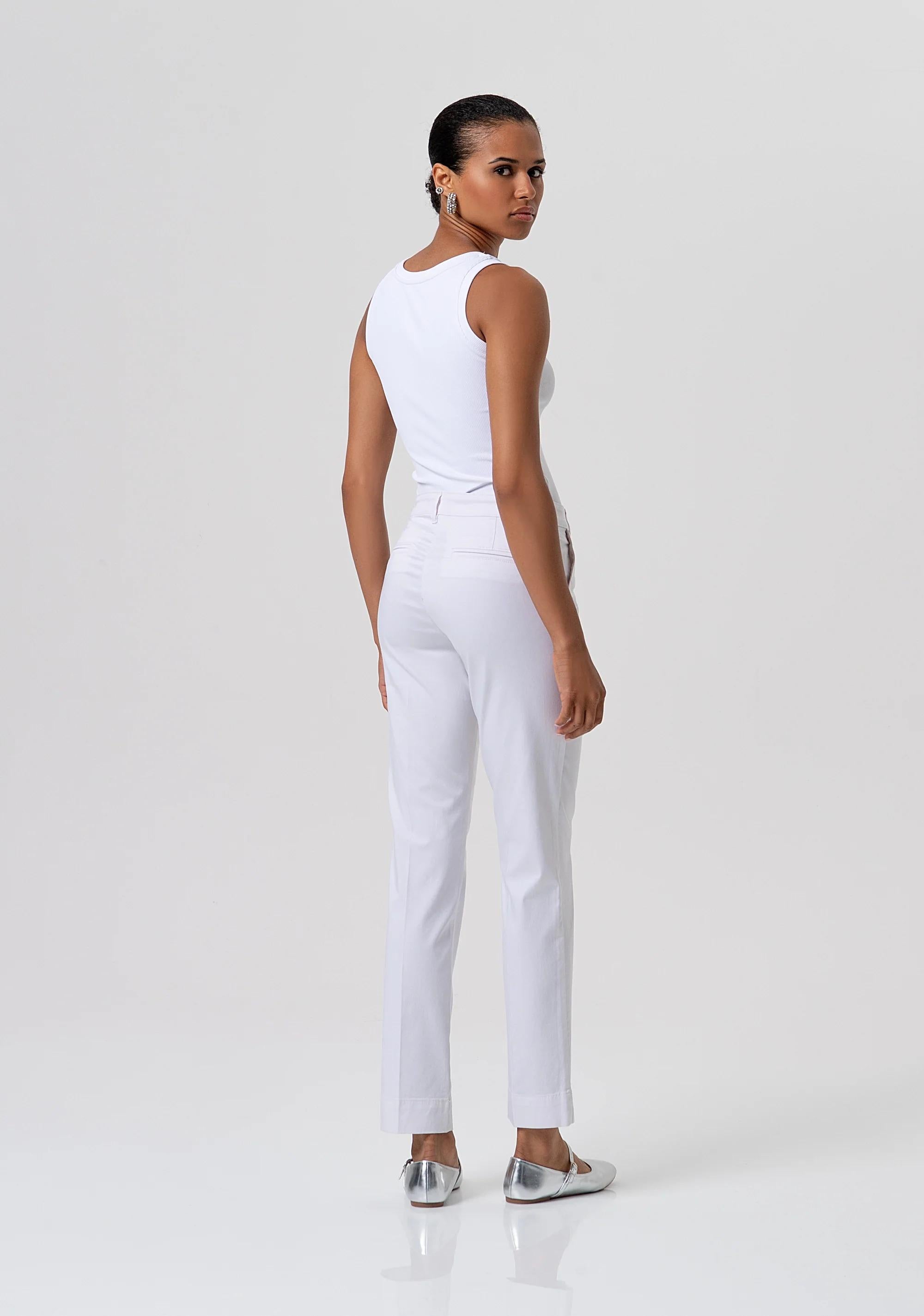 Pantalone regular modello chino in gabardina white FP26SV4001W42001 278 FRACOMINA 