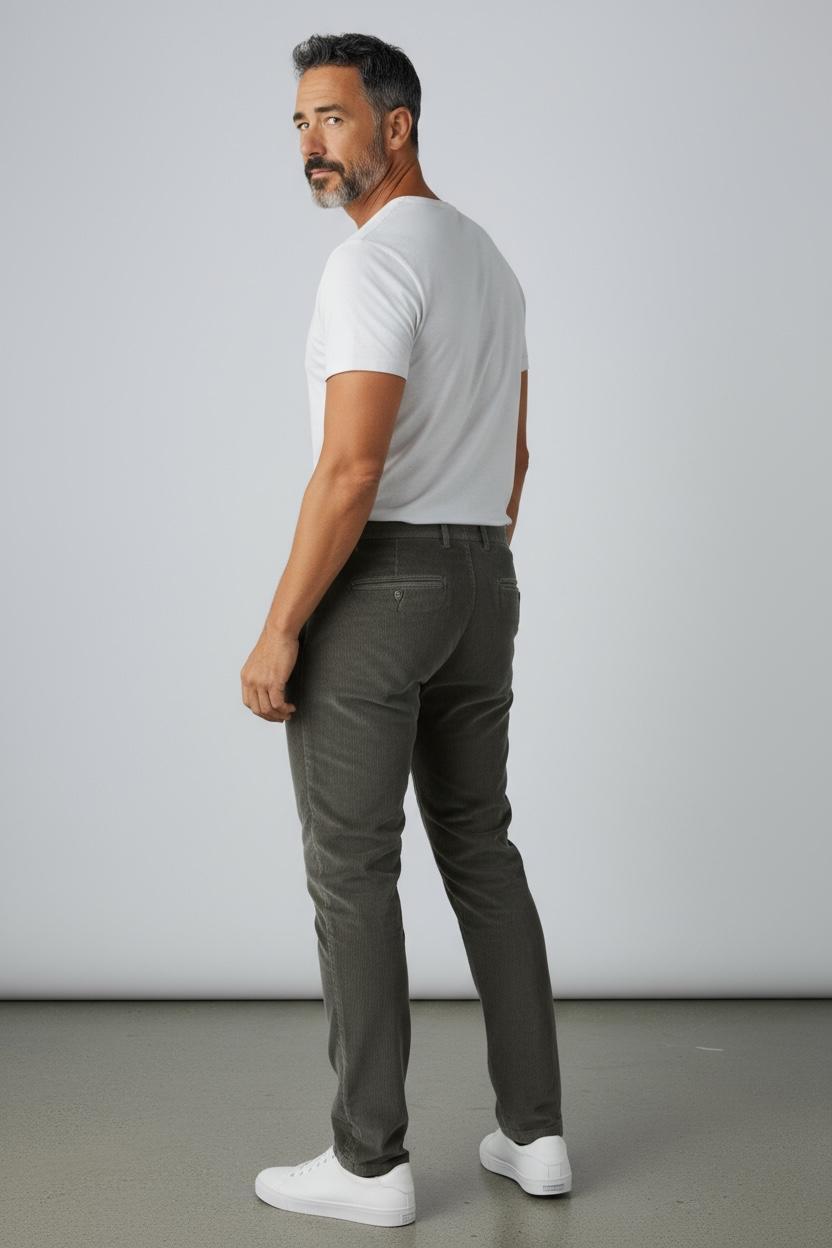 Michael Coal pantalone coulisse mc-denny/2741 velluto millerighe con pence fango MCDEN2741F25 015 MICHAEL COAL 