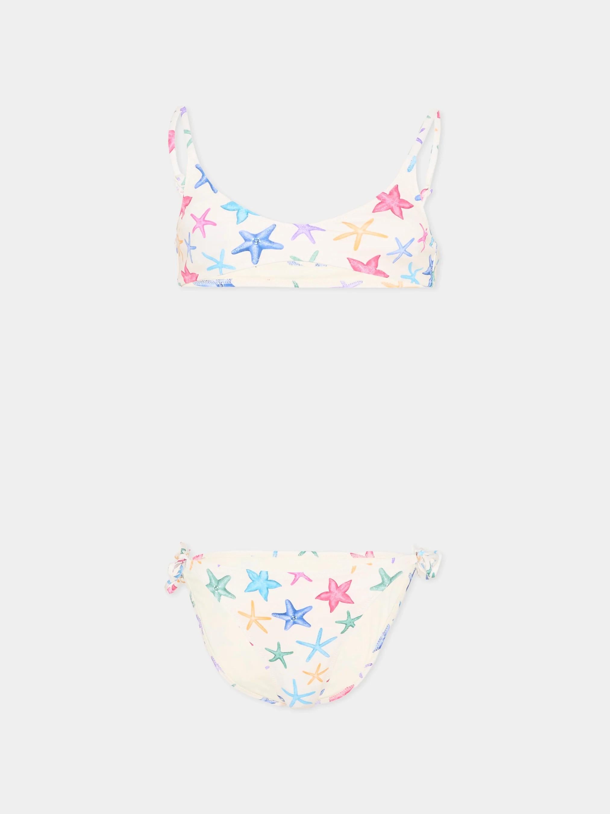 Mc2 Saint Barth<BR/>Slip e bikini multicolor Paloma JR per bambina con stelle marine PALO002 00578L MC2 SAINT BARTH 