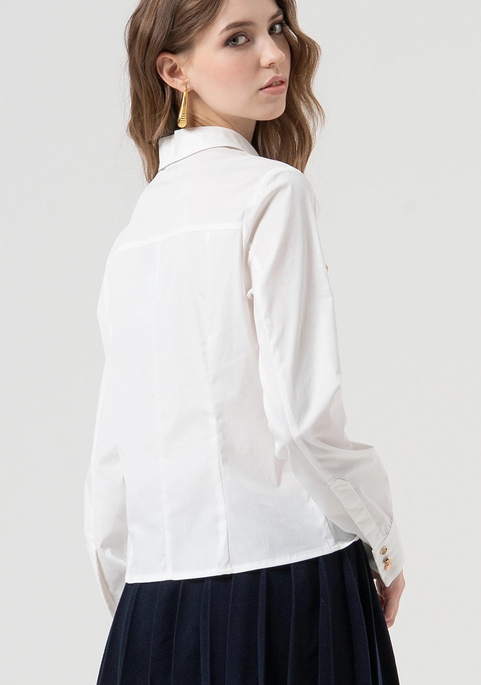 Fracomina Camicia regular in popeline stretch white FR25WT6016W80101 278 FRACOMINA 