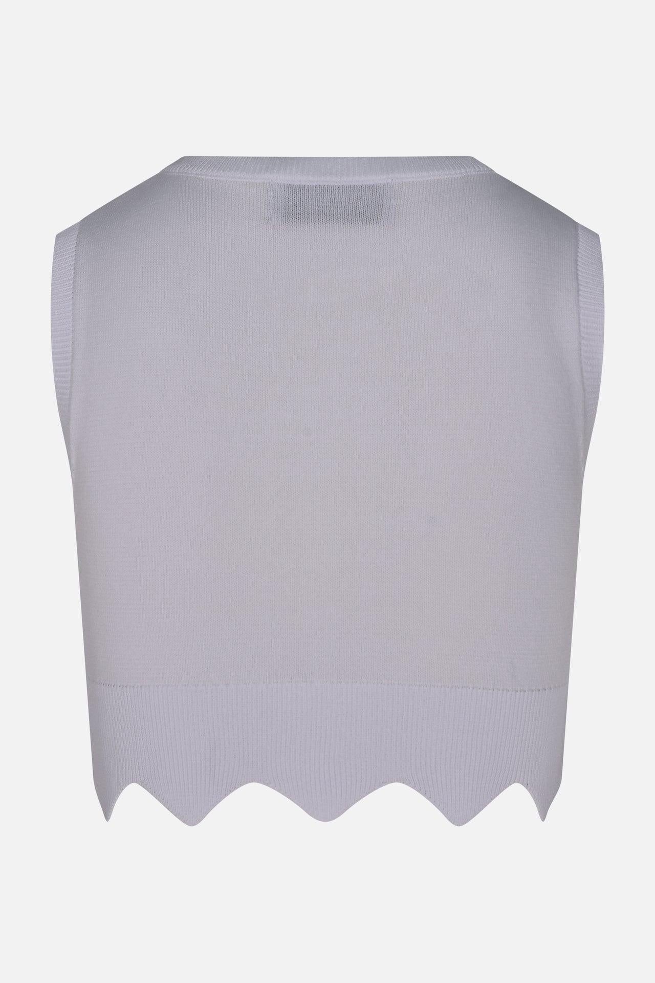 Top con Applicazioni Bottoni HLOVE off white