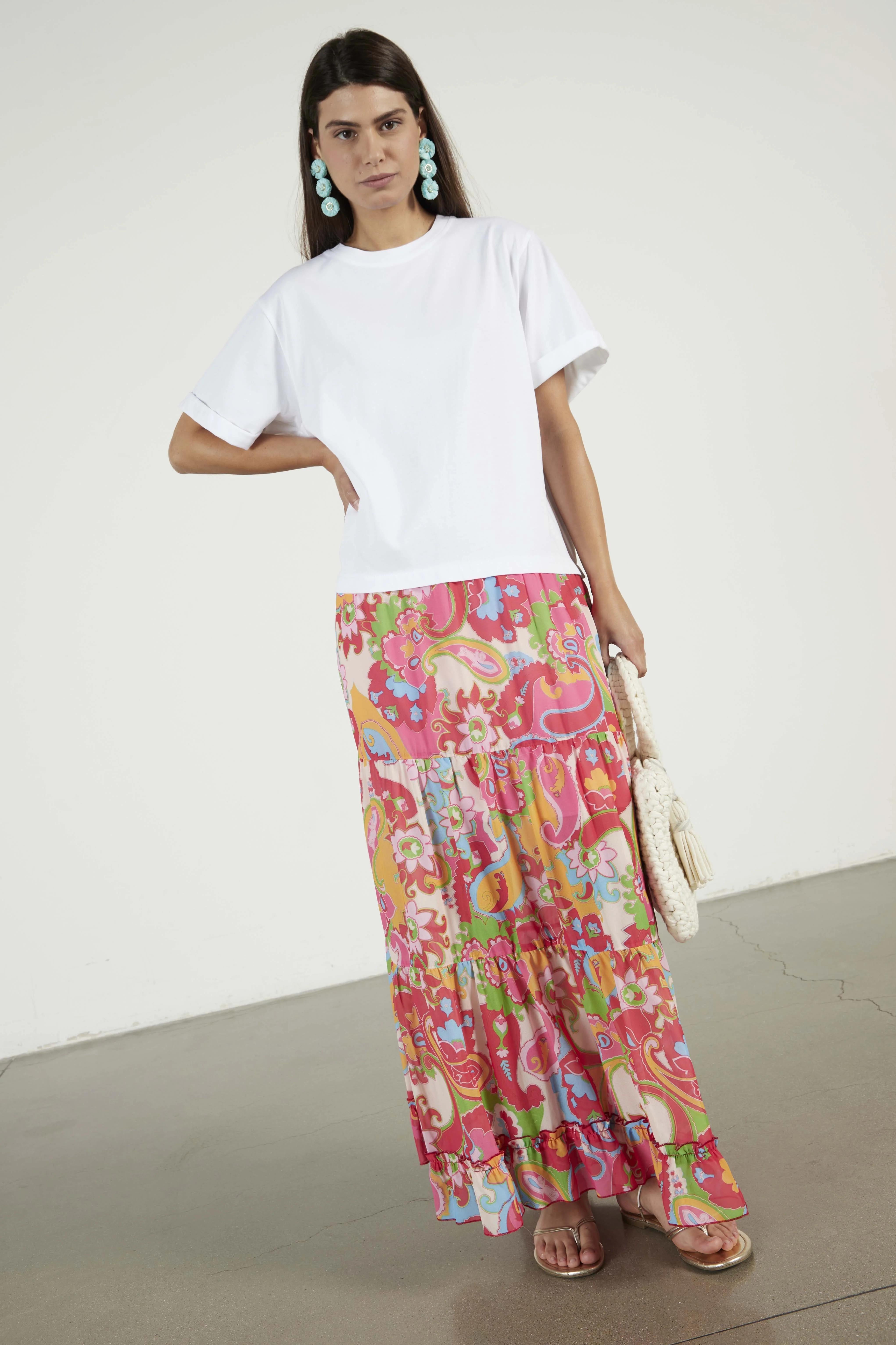 Abito T-shirt Dress With Peasley Orange Print Since're Paris BS1 0007 SINCE'RE PARIS 