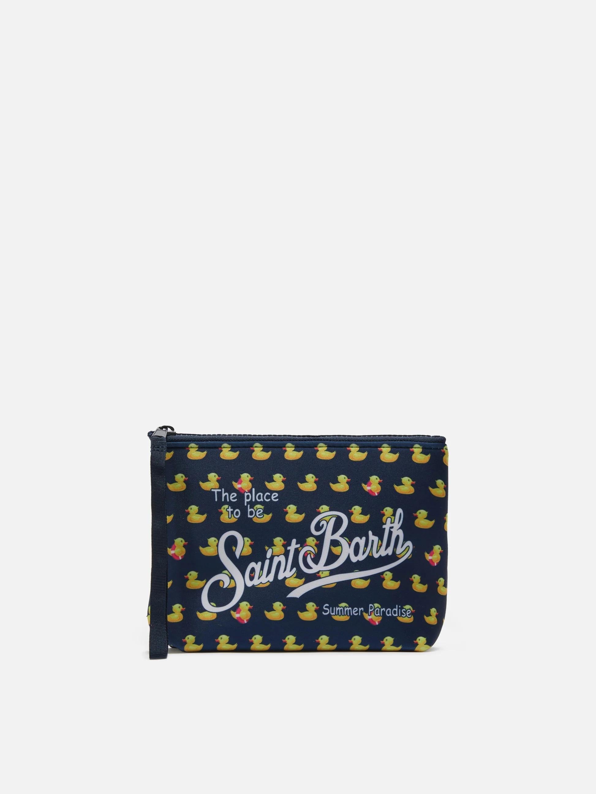 Pochette Aline in scuba con stampa paperelle ALIN001 03152L MC2 SAINT BARTH 