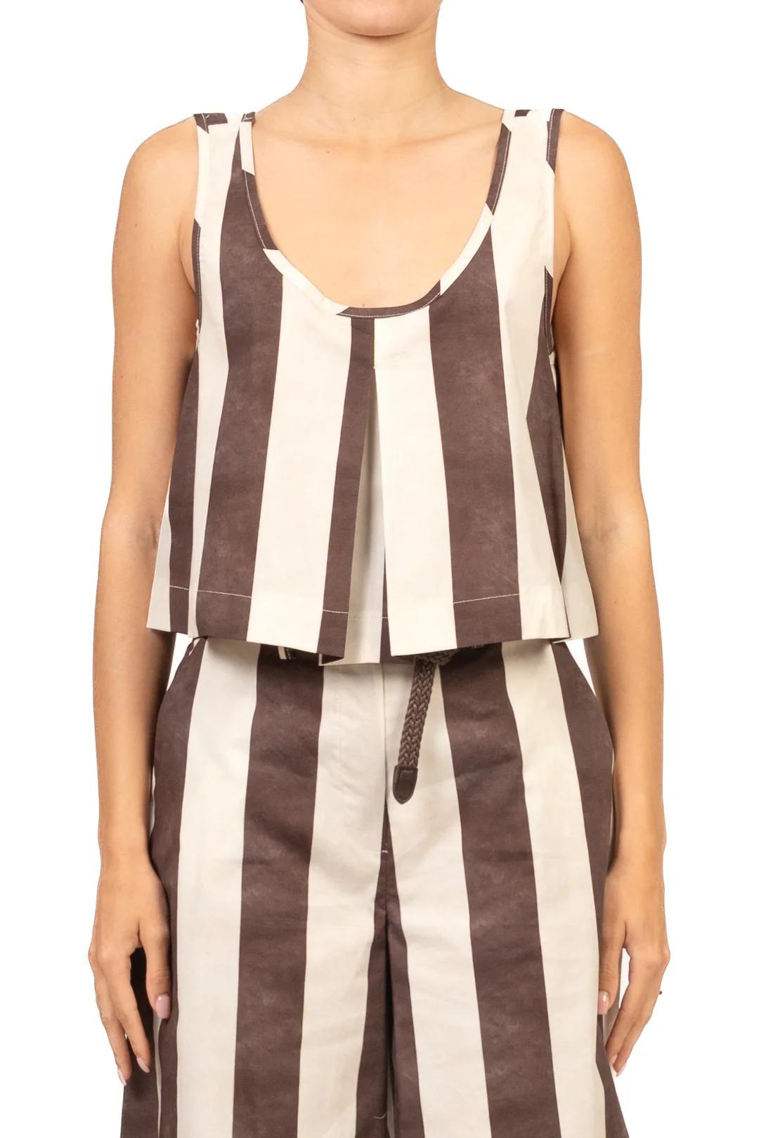 Vicolo - Completo top e bermuda rigati Art. TAB2508 TAB2508 MORO/BURRO VICOLO 
