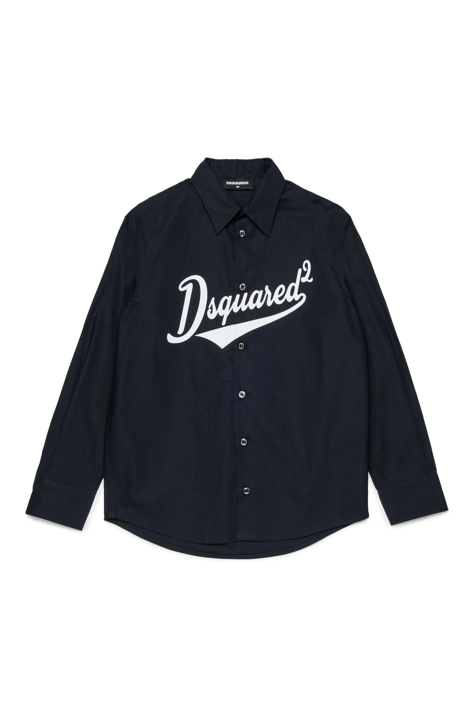 DSQUARED2<BR/>Camicia a maniche lunghe con logo nera DQ3225-D007D DQ900 DSQUARED KID 