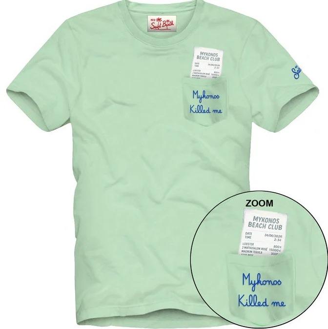 T-shirt Mc2 Saint Barth AUS0001 01604L da uomo verde acqua AUS0001 01604L MC2 SAINT BARTH 