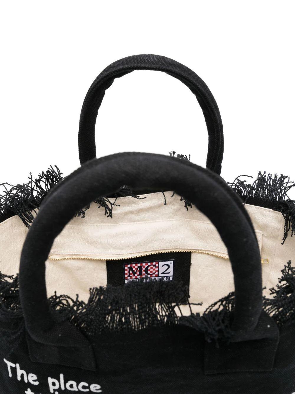 Borsa Vanity MC2 Saint Barth nera con stampa del logo sul davanti VANI001 00208L MC2 SAINT BARTH 