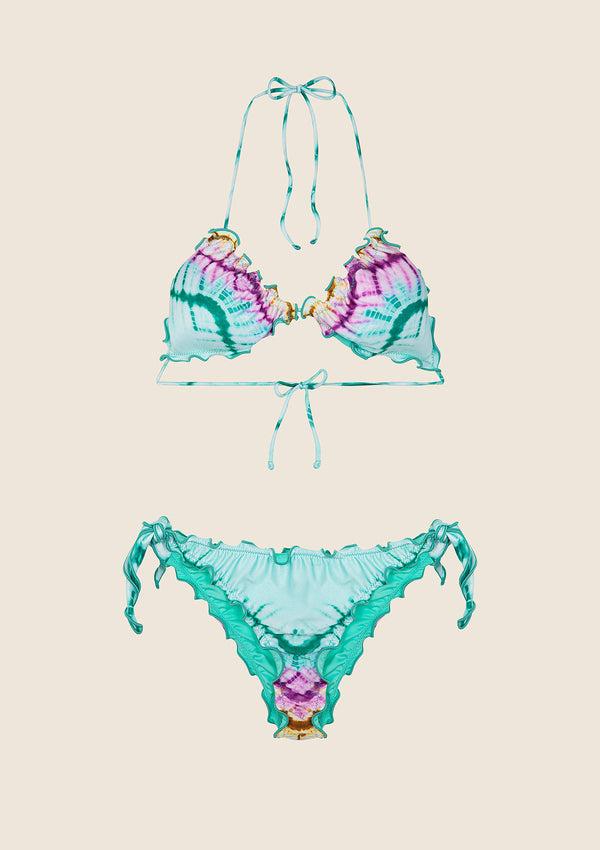 Bikini Donna F**K Triangolo con Slip Regolabile Fantasia 2214-X10