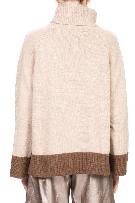 Vicolo - Maglia collo alto profilo contrasto Art. 55245F beige 55245F BEIGE VICOLO 
