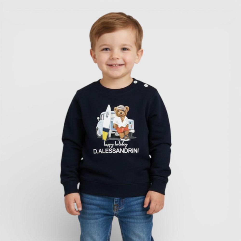 Felpa Daniele Alessandrini Kids colore Blu navy 1295F00321 NAVY DANIELE ALESSANDRINI 