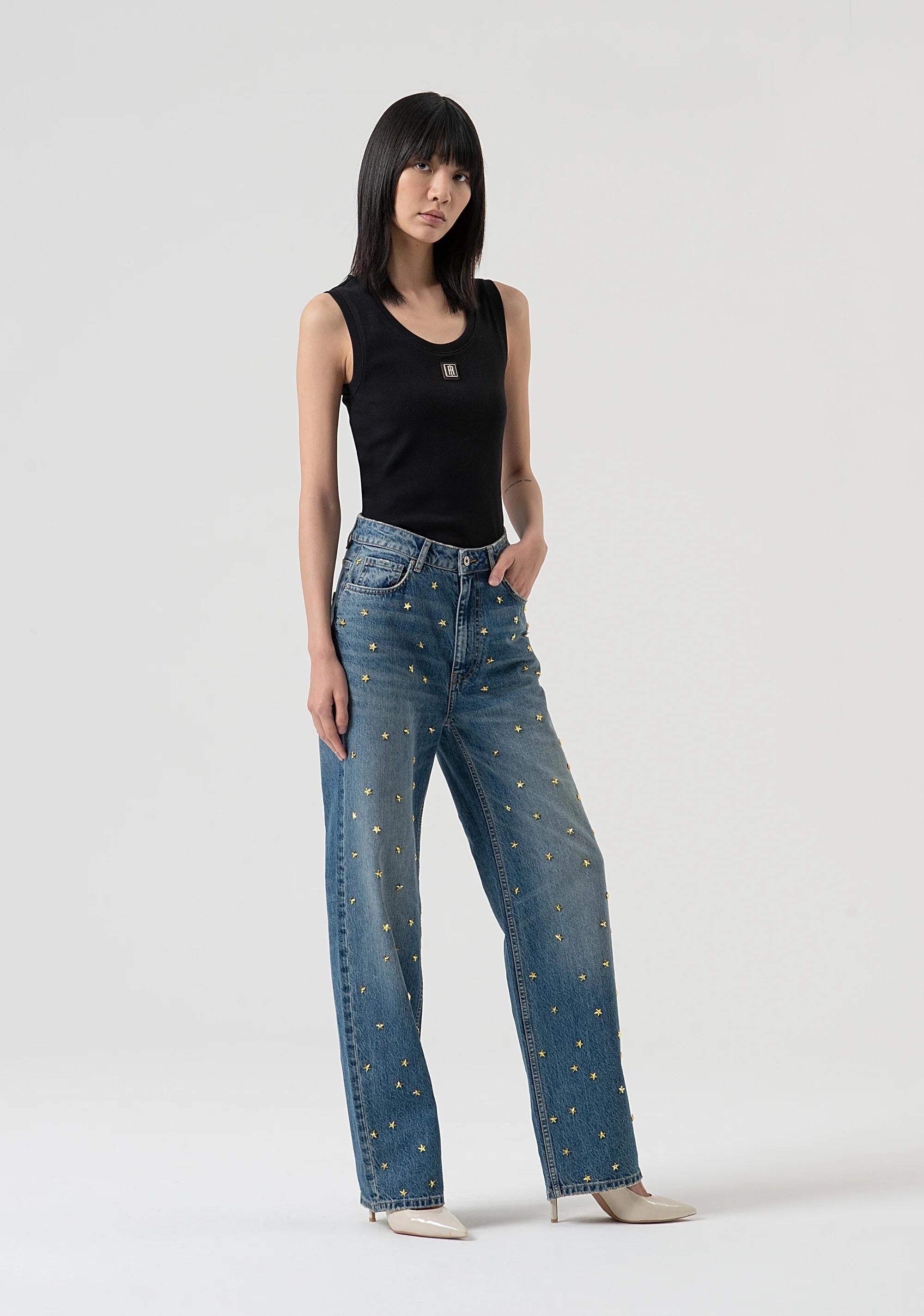 Fracomina Jeans flare in denim con lavaggio medio FR25WV2021D419R9 337 FRACOMINA 