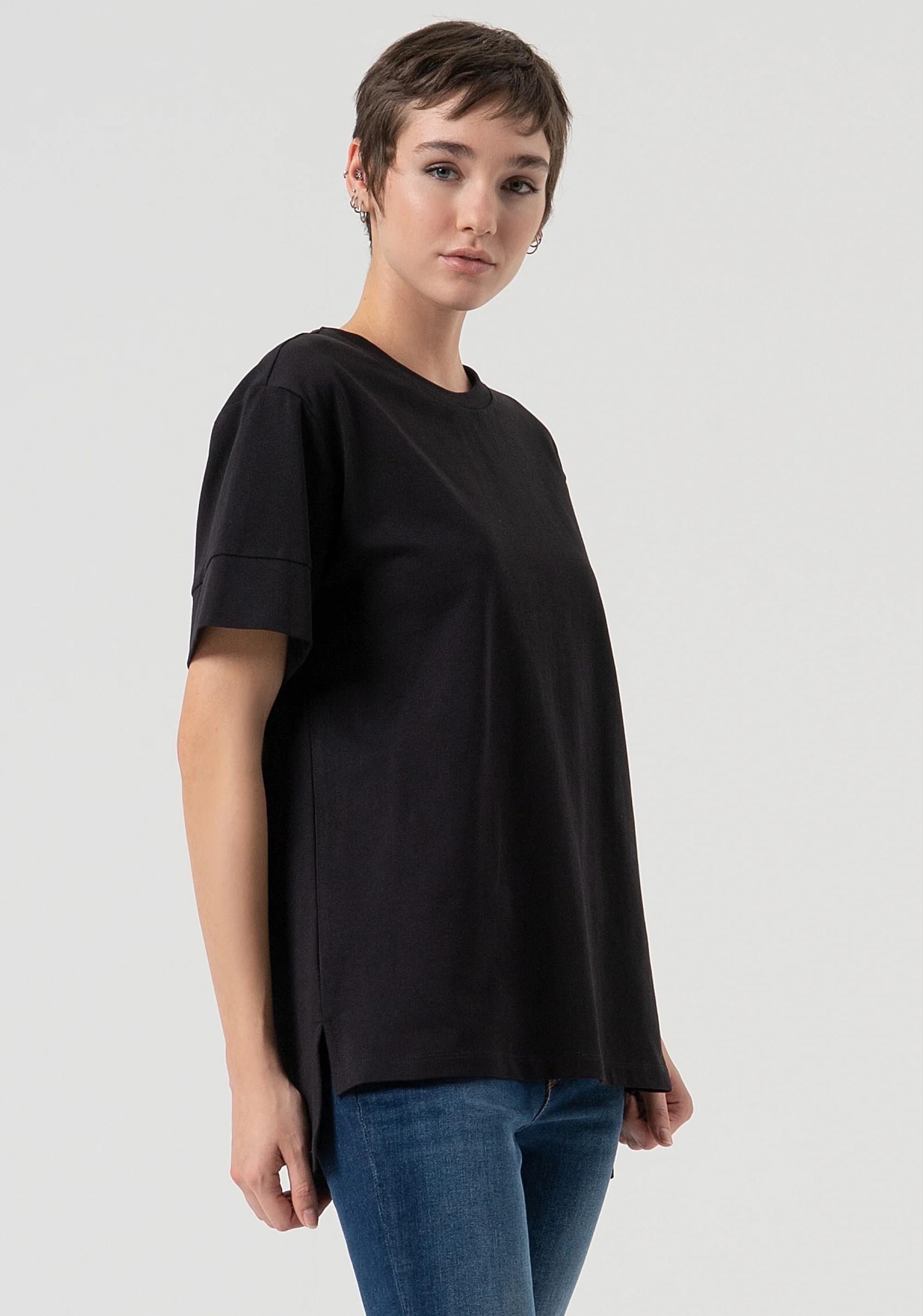 Fracomina T-shirt loose fit in cotone black FP25WT3057J40101 053 FRACOMINA 