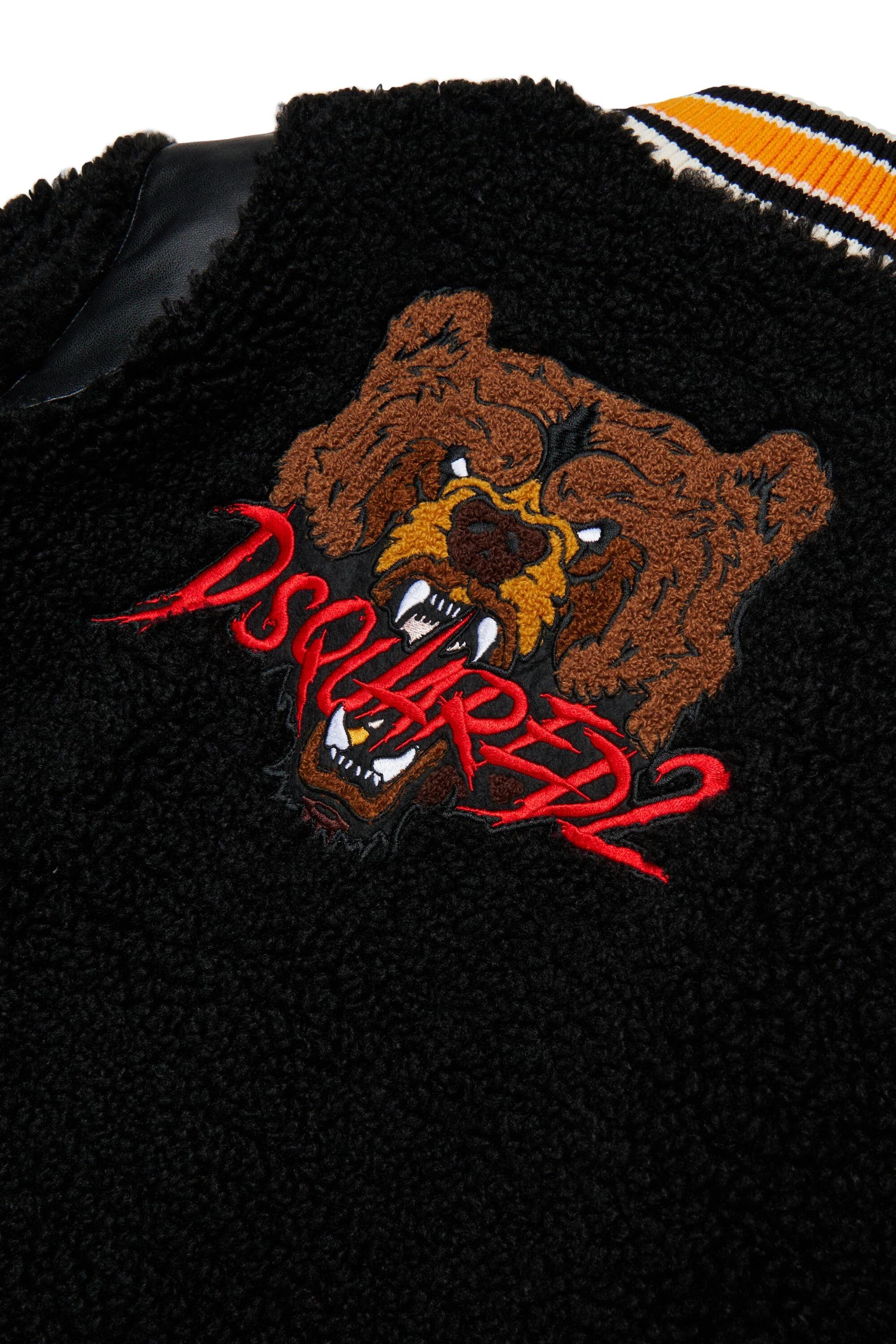 DSQUARED2<BR/>Giacca bomber in teddy con patch Bear DQ3053-D0AEA DQ900 DSQUARED KID 