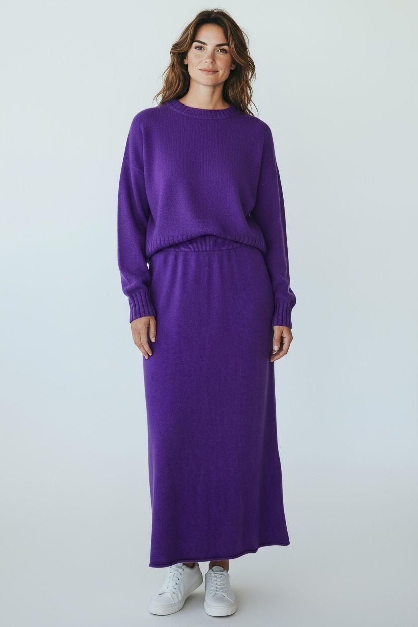 Gonna lunga croche ciclamino CR09368 269571 CROCHE 