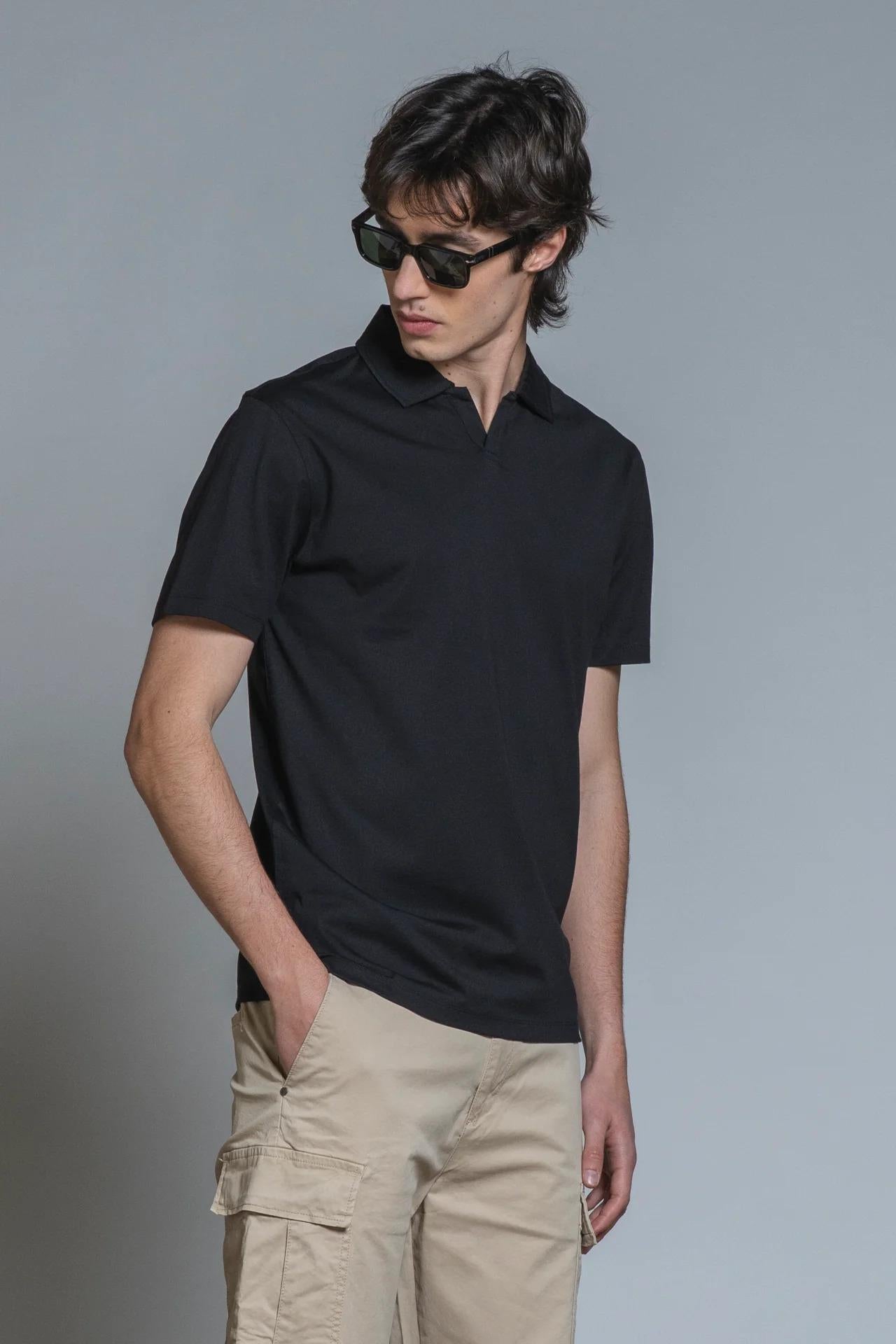 JAMIE POLO SKIPPER MERCERIZED JERSEY BLACK IM26SSOM-JAMIE-JMC C10 IMPURE 