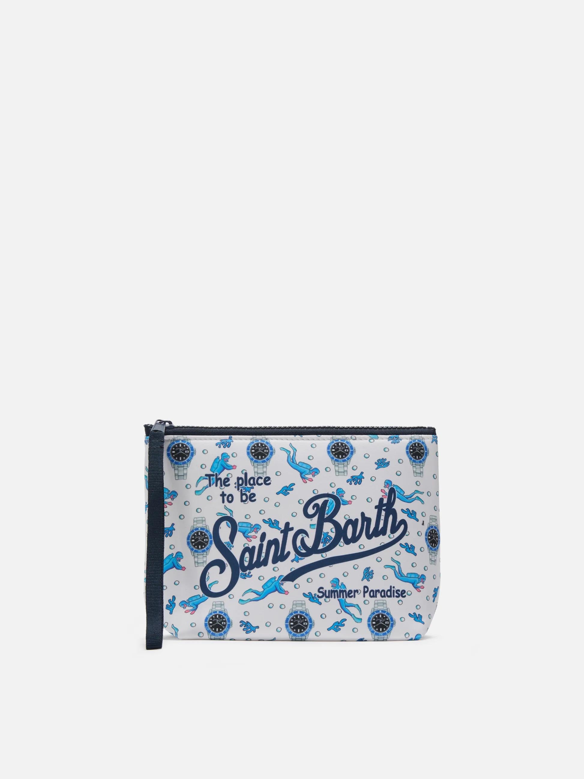 Pochette Aline in scuba con stampa Sub e Orologi ALIN001 07715L MC2 SAINT BARTH 